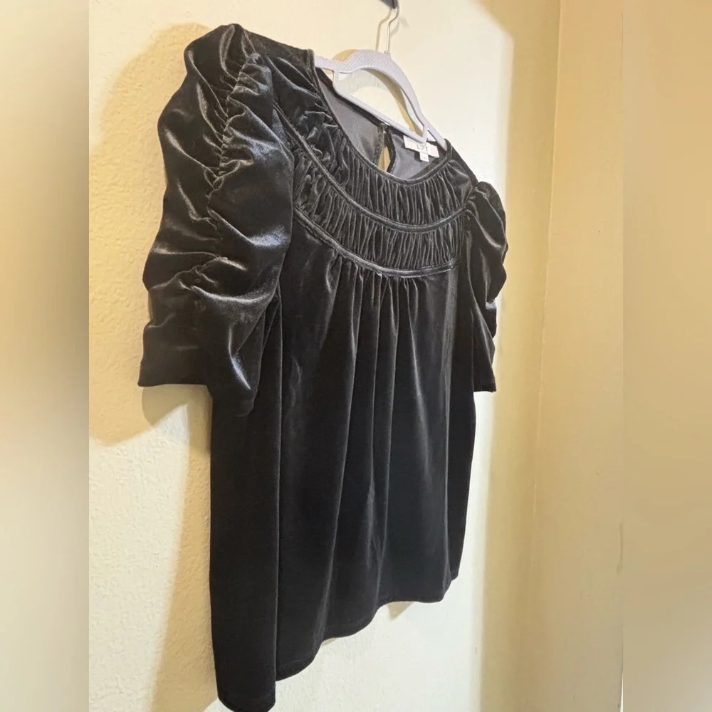 LOFT Ruched Velvet Top - Picture 7 of 8